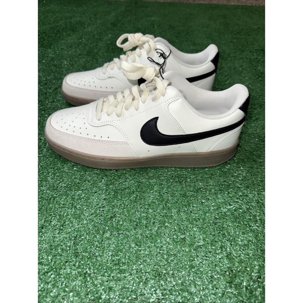 Nike Court Vision Low White Black Gum Sneakers FQ8075-133 Men's 8